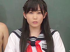 Japanese Schoolgirl Serves Horny Guys